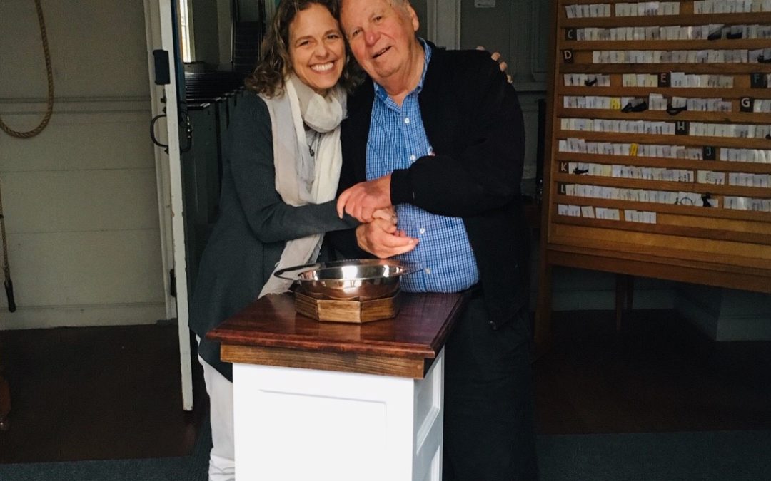 FRS receives a baptismal font