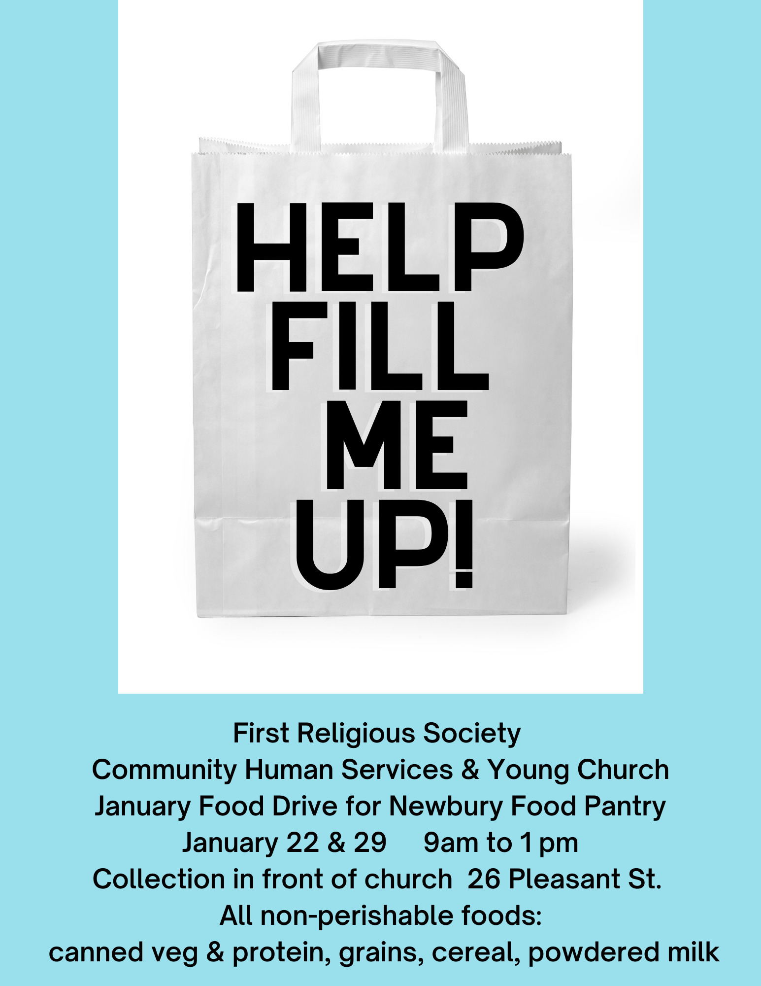 FRS FOOD DRIVE, JANUARY 22 and 29 from 9am-1pm